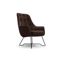 SESSEL SEDUTA, Modern Polstersessel Loungesessel, Velours-Stoff Braun - Braun, Holz/Metall (72.5/101.5/83cm) - MASSENO