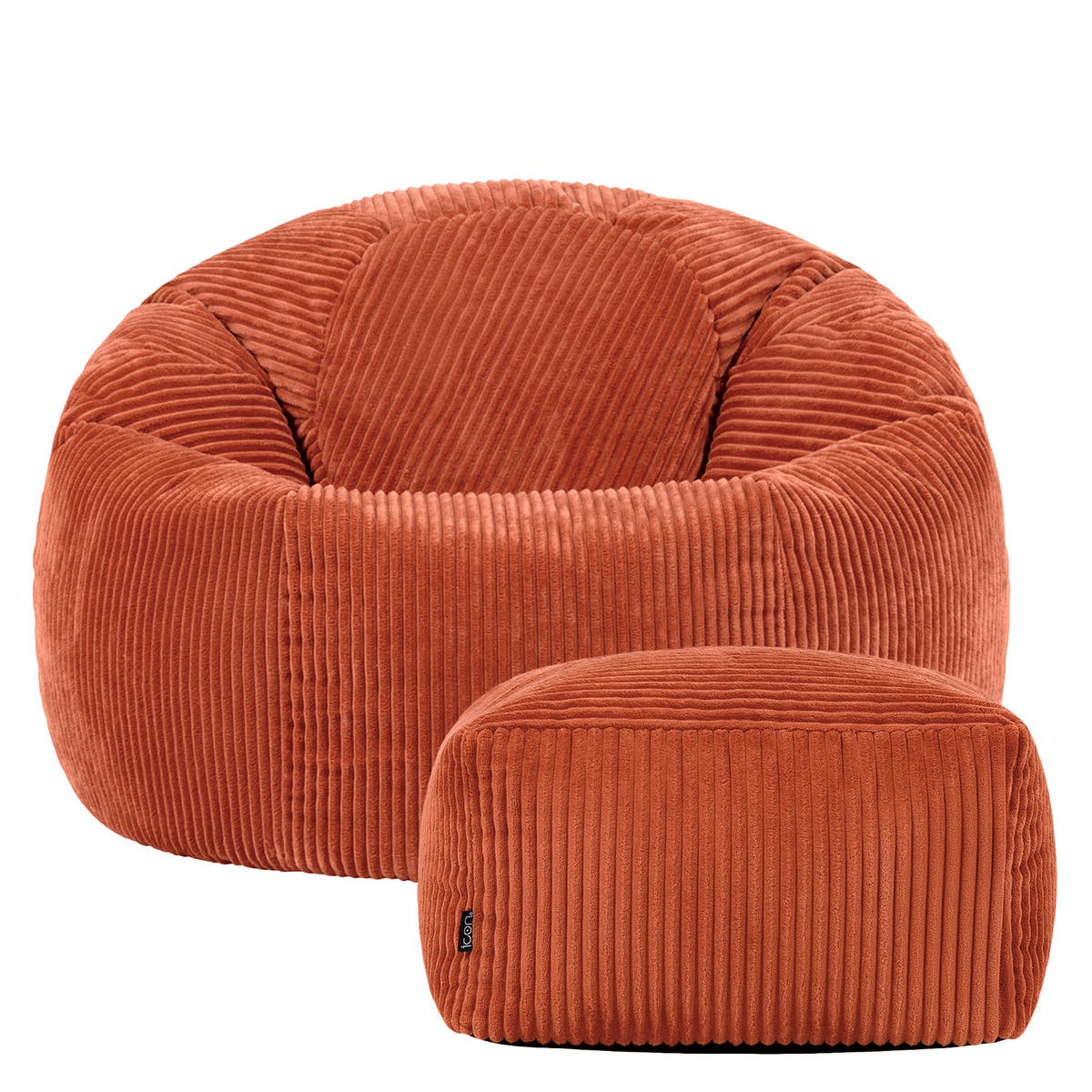 SITZSACK Klassisch + Hocker, Cord - Terracotta, Kunststoff/Textil (85/50/85cm) - icon