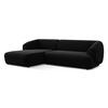 ECKSOFA Links Samt Stoff Schwarz - Schwarz, Kunststoff/Textil (156/280cm) - Makamii