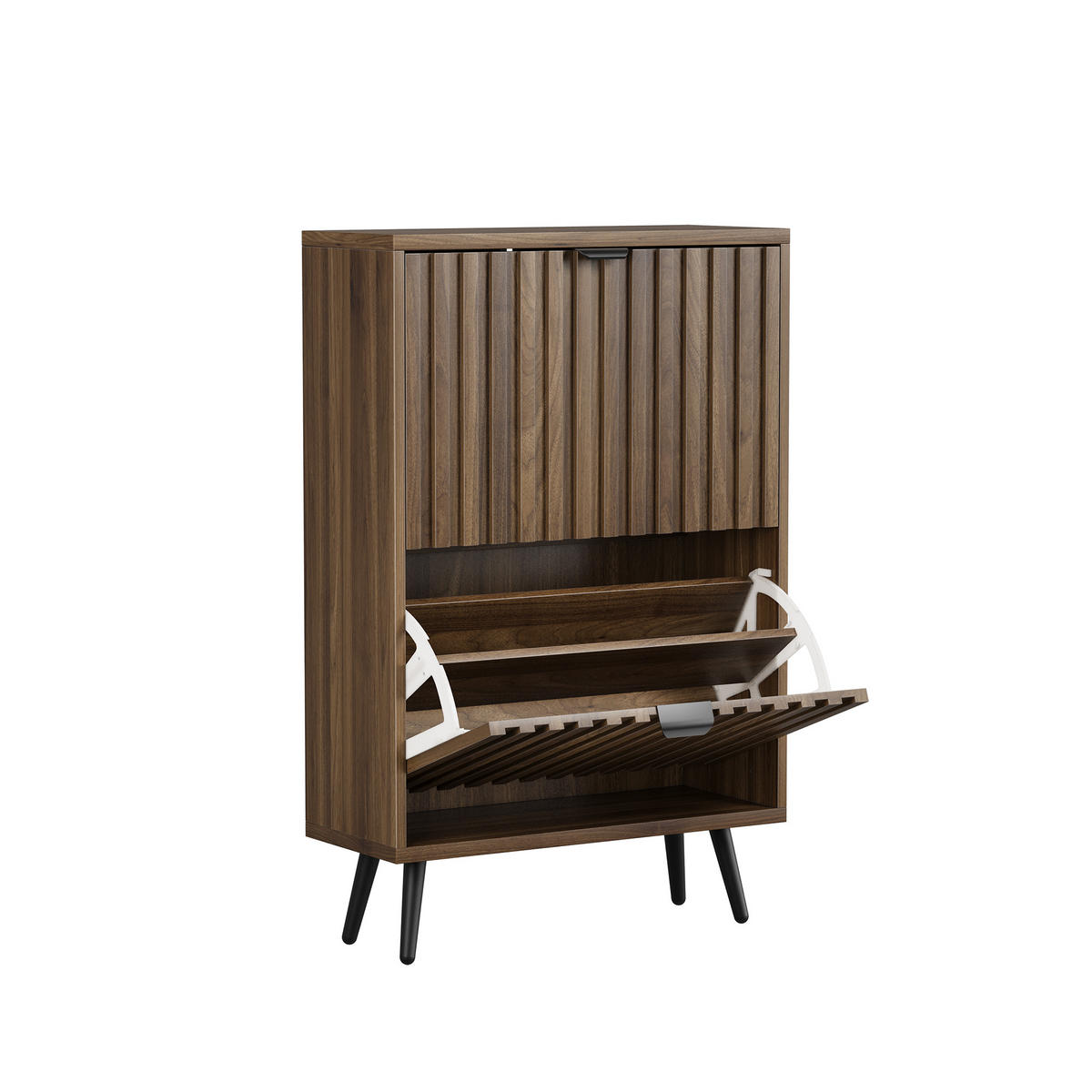 SCHUHSCHRANK Walnuss 60/24/95 cm - Walnussfarben, Holzwerkstoff (60/95/24cm) - PANGIVO
