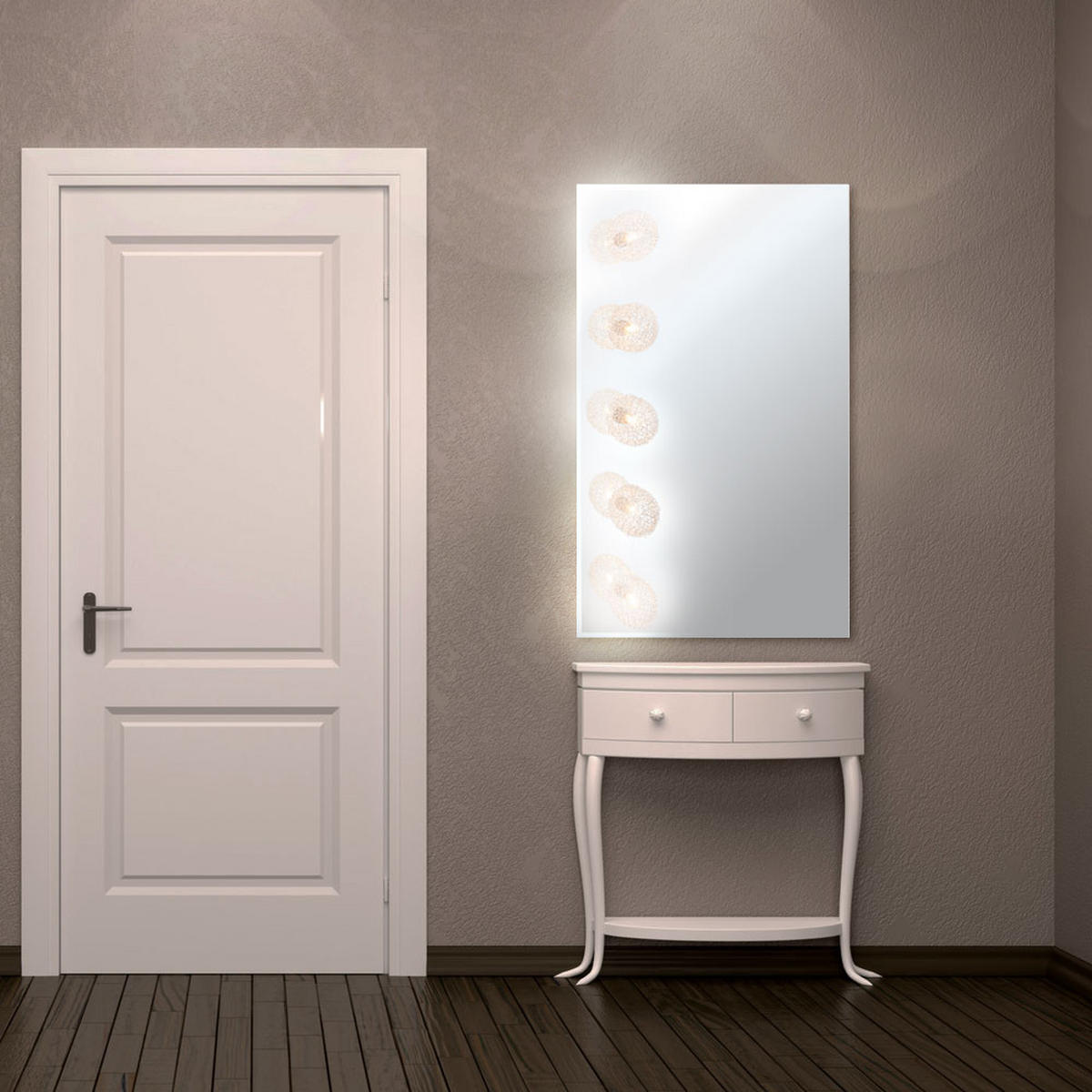 WANDLEUCHTE Metall Silber 5 flammig - Silberfarben, Metall (90/60/90cm) - Globo Lighting