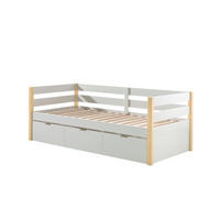 KOJENBETT mit Schubladen Karissa 211x77x98 Massivholz+MDF Weiß/natur - Buchefarben/Weiß, Holz (90/200cm) - 58aufmkessel