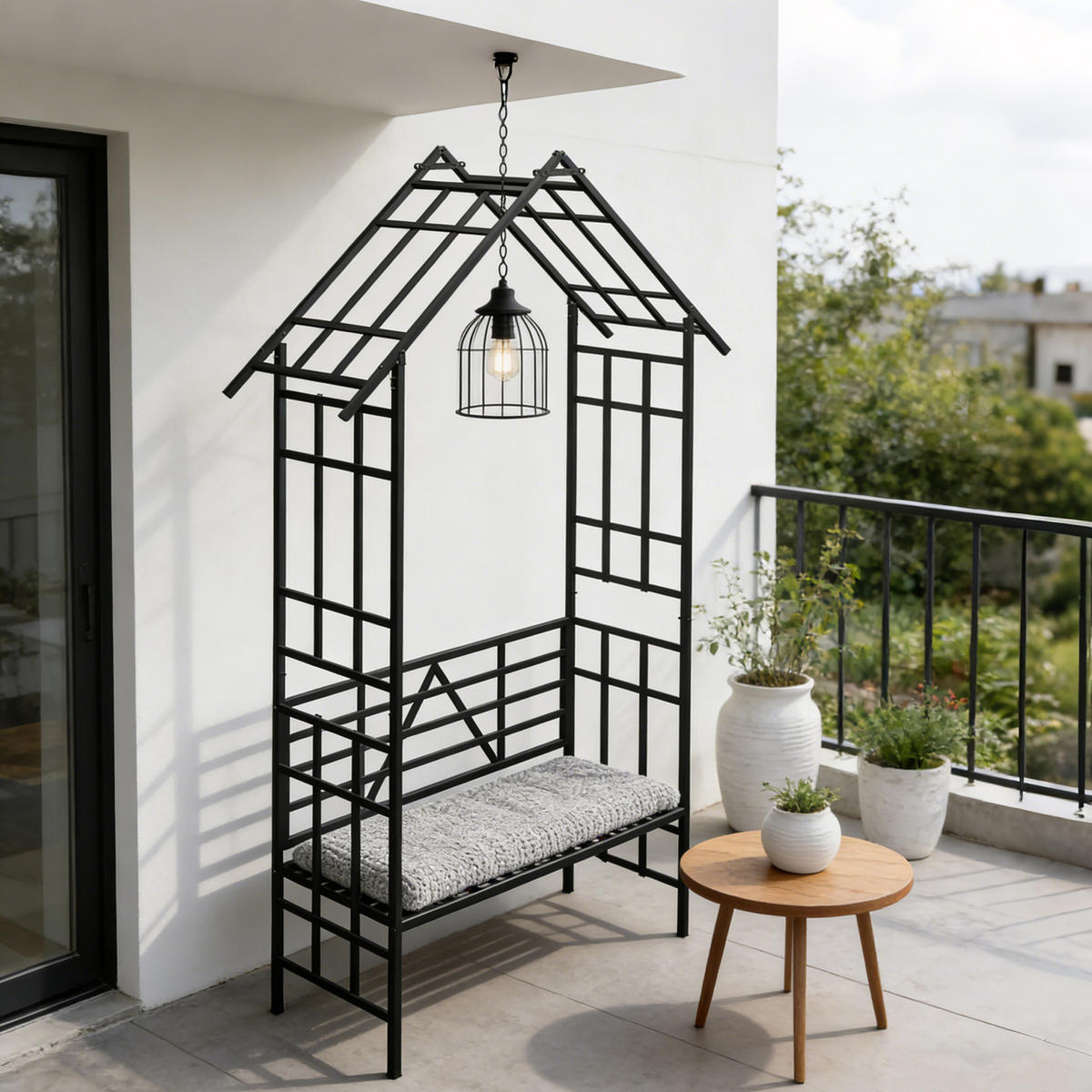 ROSENBOGEN - Schwarz, Metall (150/247/43cm) - Relaxdays