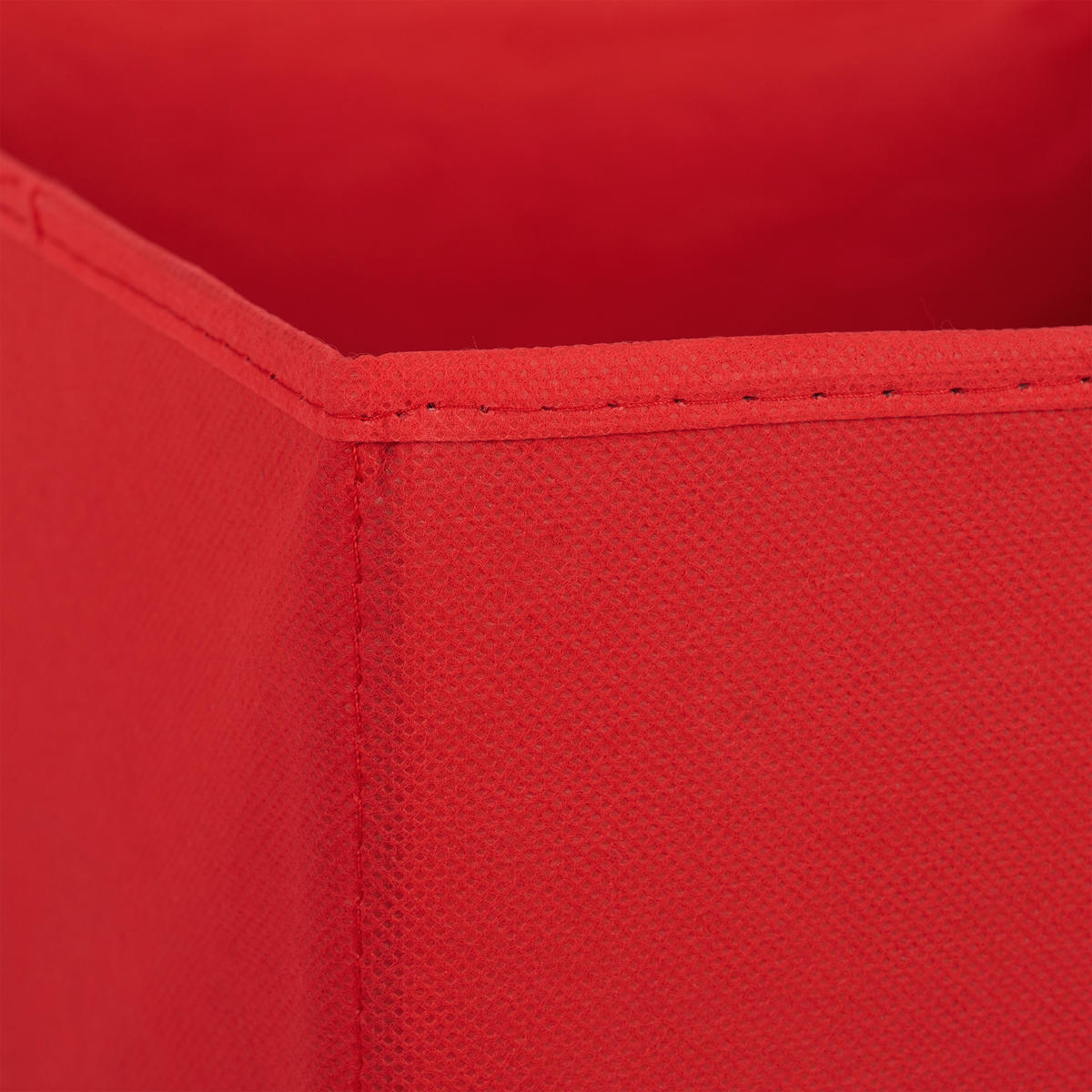2XAUFBEWAHRUNGSBOX - Rot, Wellpappe/Textil (30/30/30cm) - Relaxdays