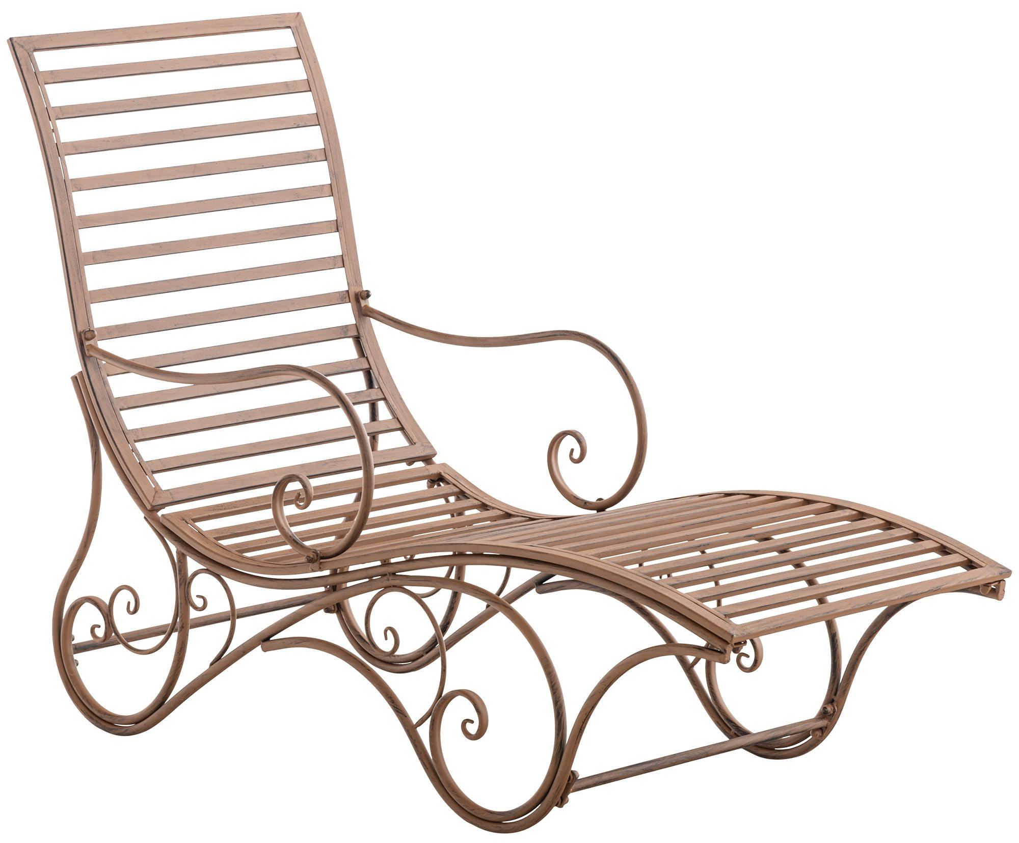 GARTENLIEGE Metall Antik Braun - Braun, Metall (58/101/140cm) - CLP