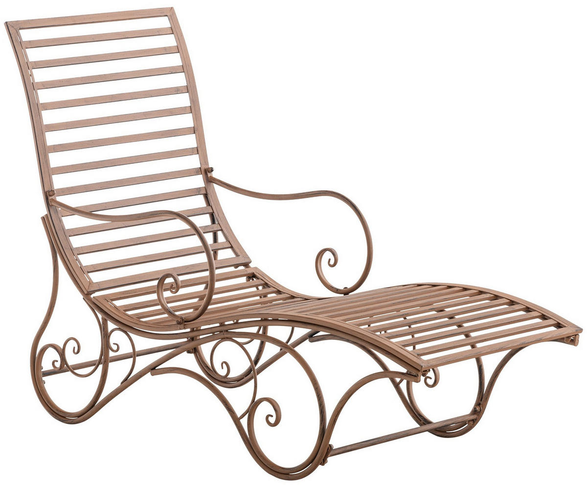 GARTENLIEGE Metall Antik Braun - Braun, Metall (58/101/140cm) - CLP
