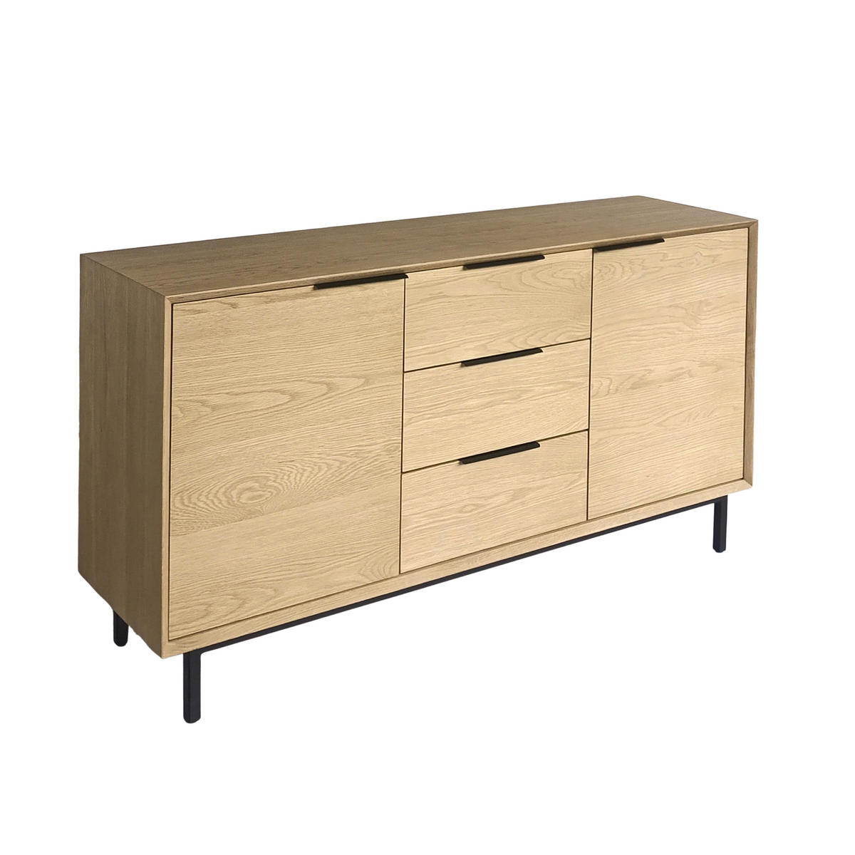 SIDEBOARD Bergen, Natur Massiveiche - Beige, Holz (150/80/43cm) - WOODEK