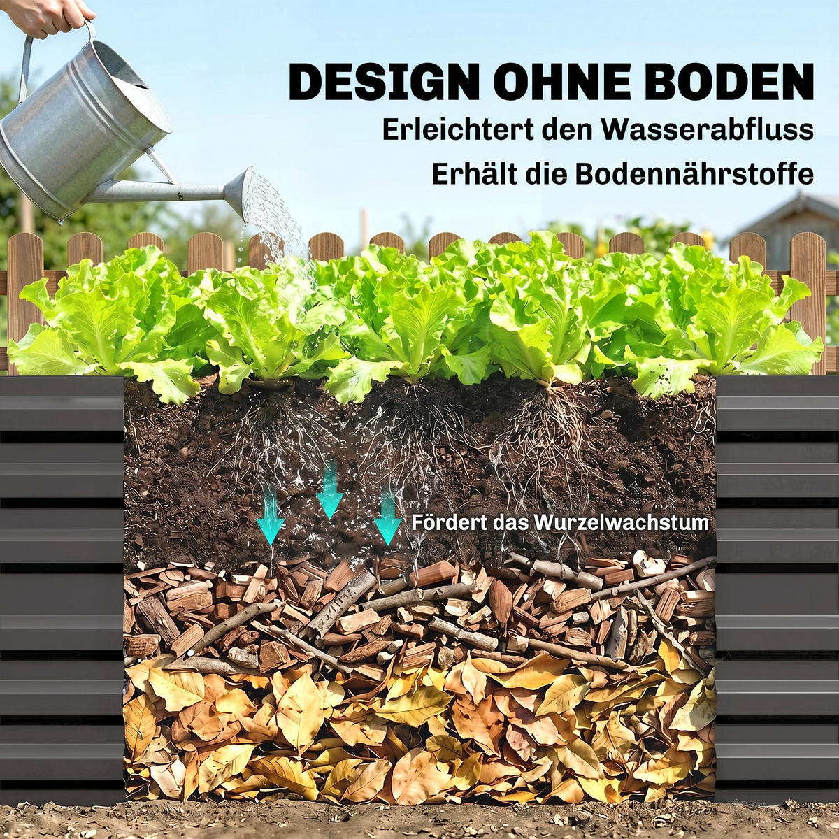 HOCHBEET aus Stahl - Dunkelgrau, Metall (90/59/180cm) - Outsunny