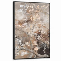 LEINWAND Bilder mit Rahmen - Mandelblüte - Kunst - Van Gogh - Beige - Abstrakt - 80x120 - Braun, Textil (80/120cm) - MuchoWow