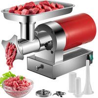 FLEISCHWOLF 800W Edelstahl Rot - Silberfarben, Metall (30.02/43/60.02cm) - Rolipo