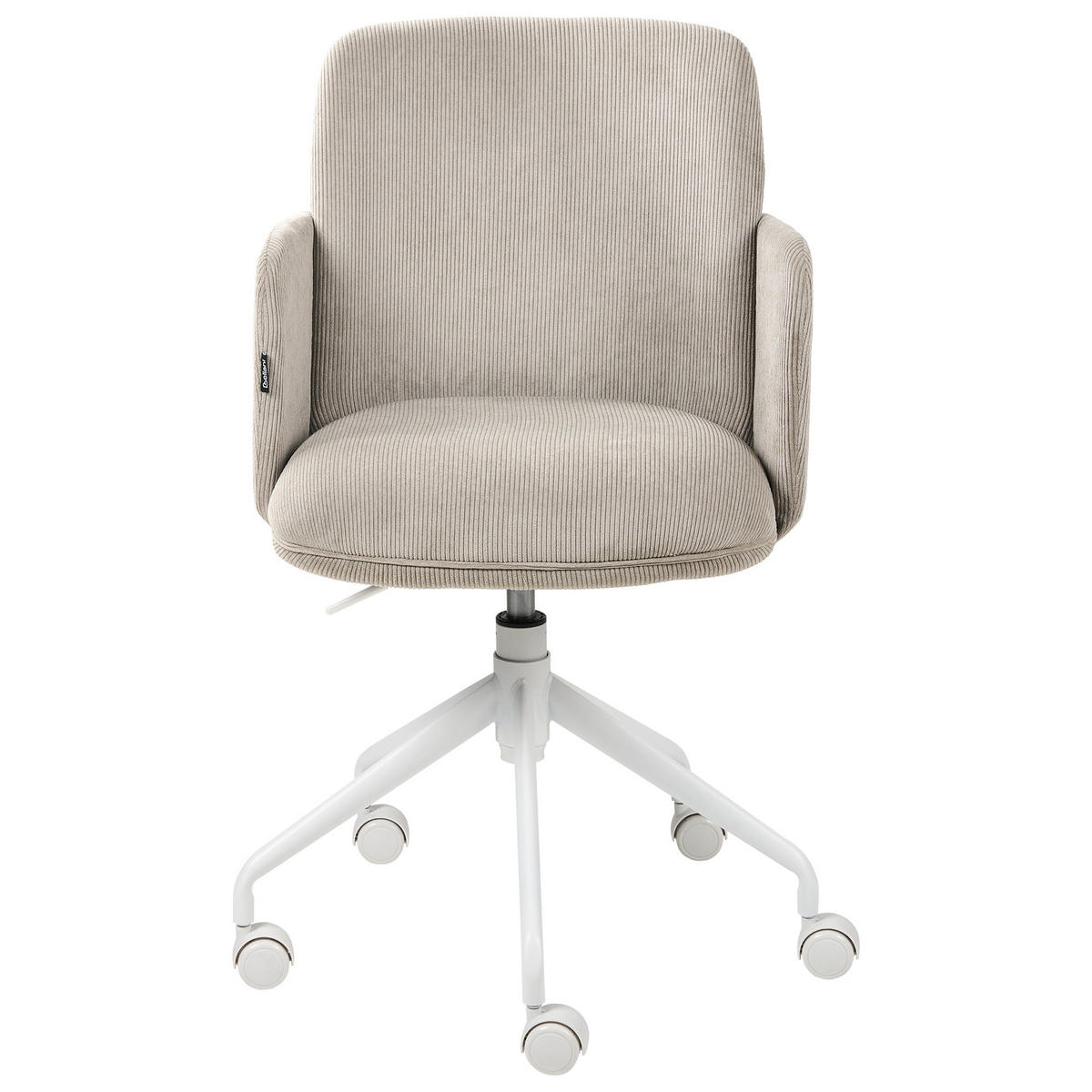 BÜROSTUHL Cord Taupe Dryden - Taupe/Weiß, Textil (60/84/60cm) - Beliani