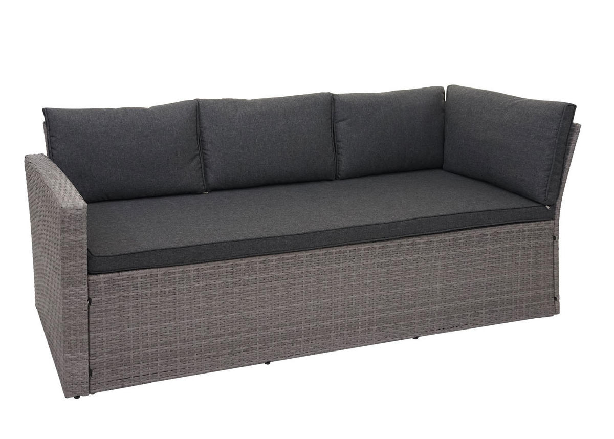POLY-RATTAN-GARNITUR Grau - Grau, Kunststoff - MCW