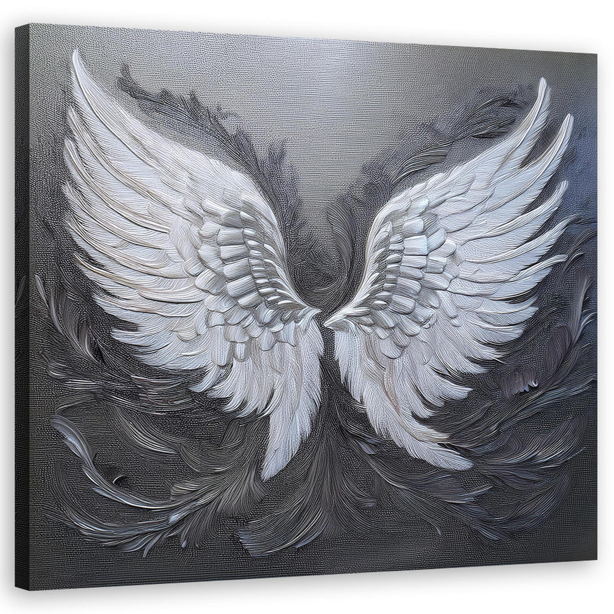 WANDBILD retro vintage engelsflügel - Grau, Textil (40/40cm) - Feeby