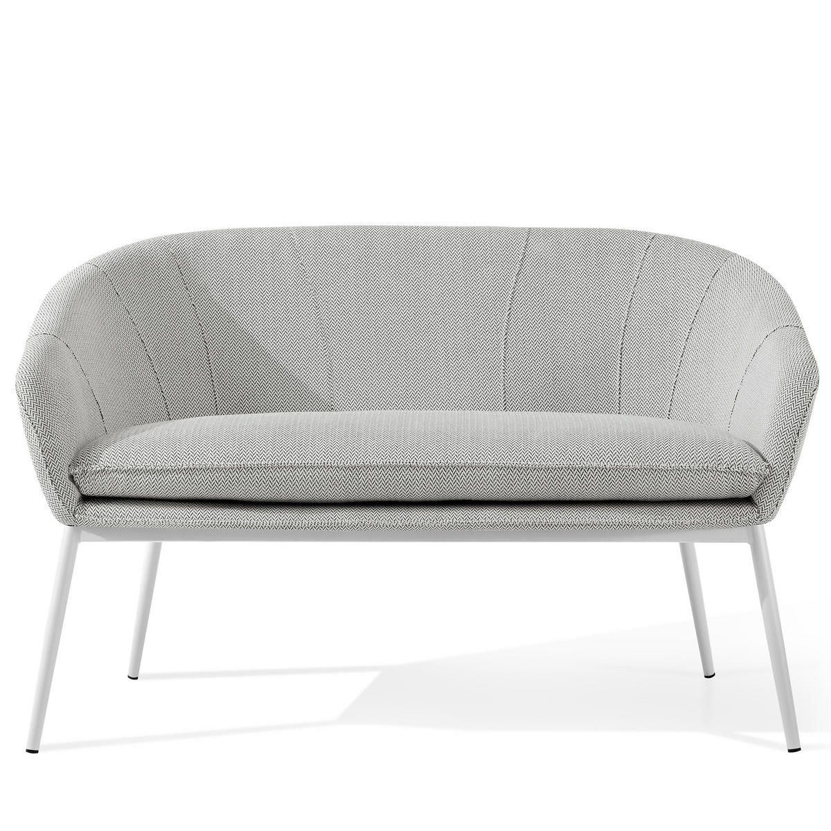 GARTENMÖBELSET SOLIS Gartenlounge-Set, hellgrau/weiß - Hellgrau, Textil/Metall - KONSIMO®