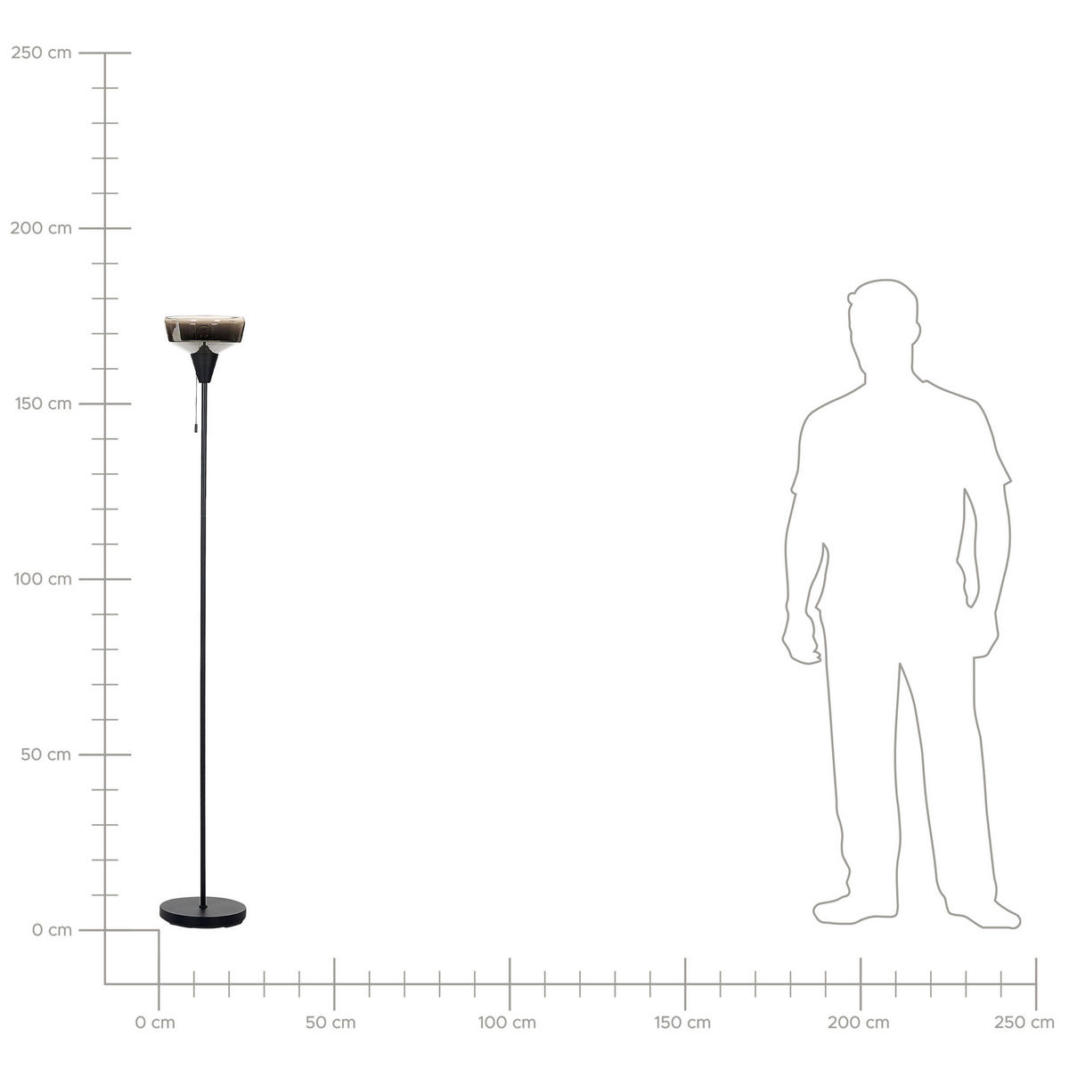 STEHLAMPE Talparo 25/25/175 cm - Schwarz, Metall (25/25/175cm) - Beliani