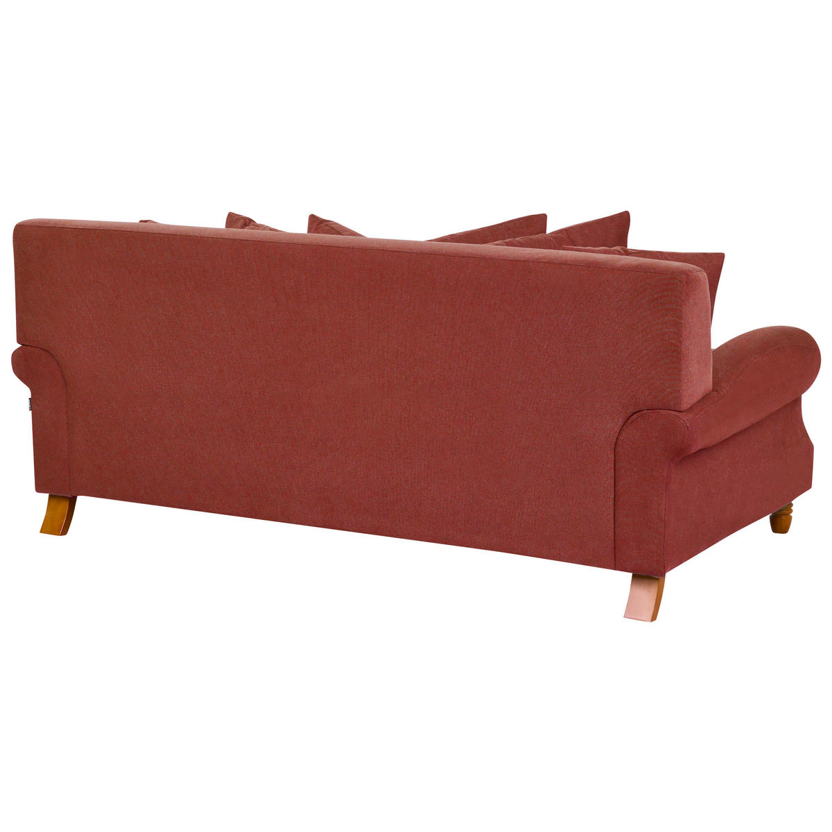 2-SITZER-SOFA rot Eike - Dunkelbraun/Rot, Textil (186/82/102cm) - Beliani