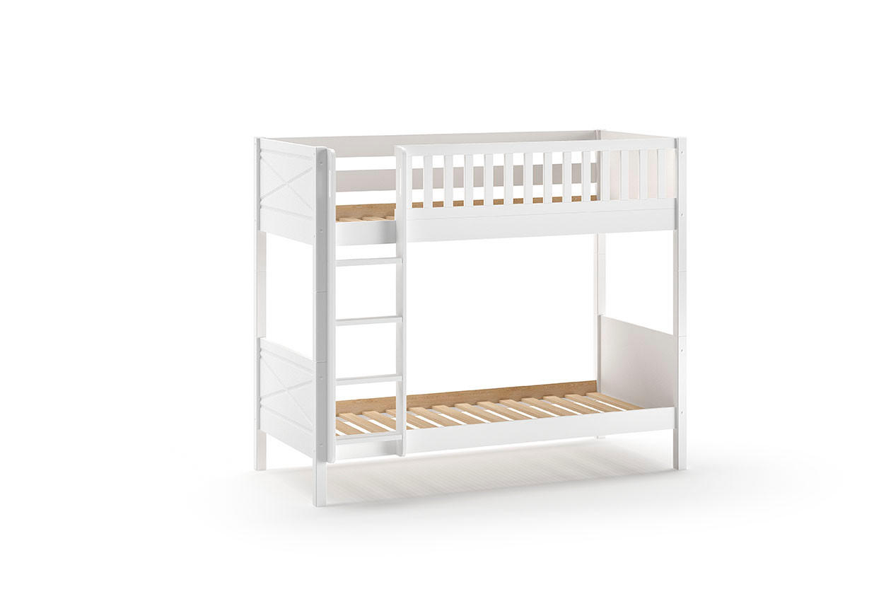 ETAGENBETT SCOTT Weiß 105x208x176 cm - Weiß, Holz - FURNLUX