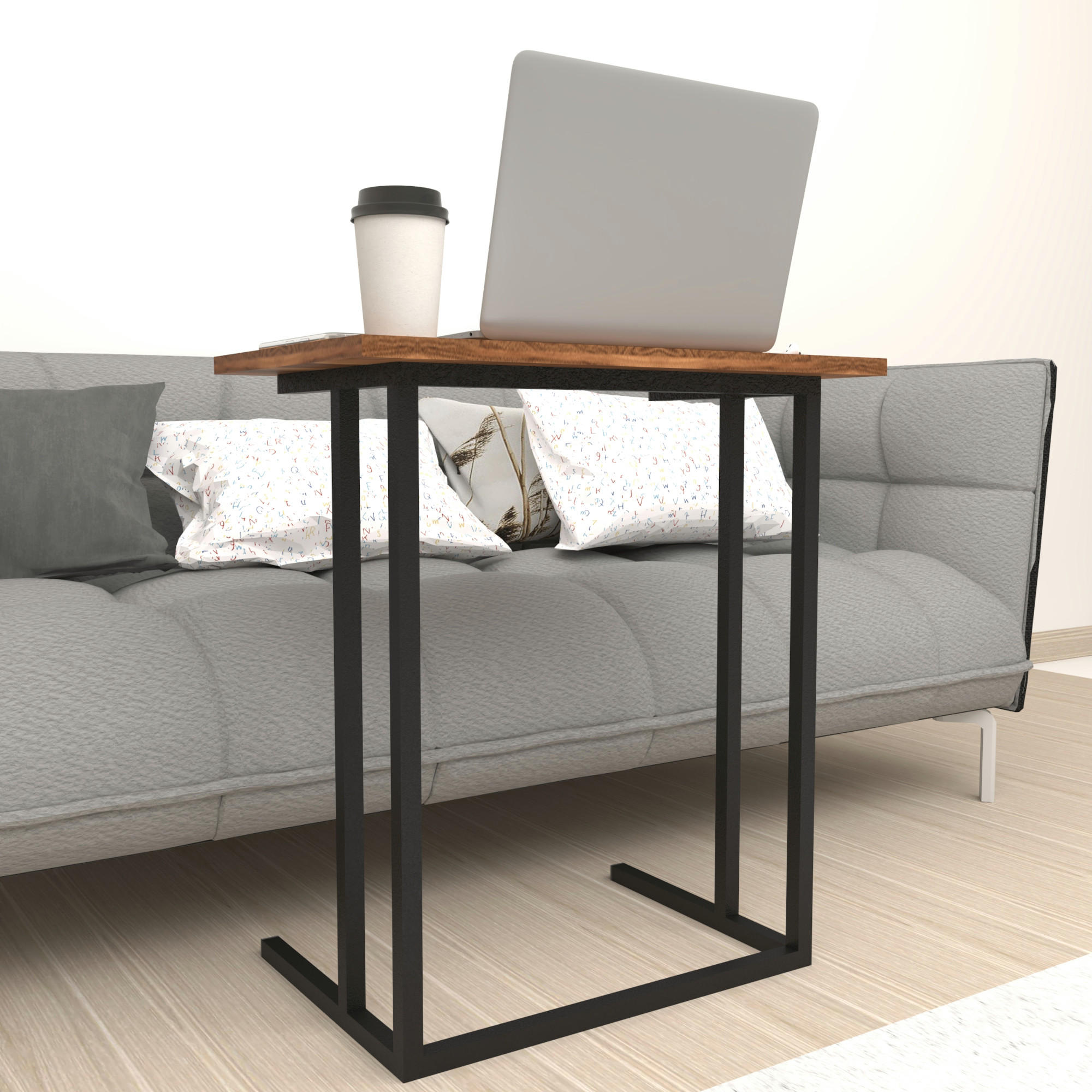 LAPTOPTISCH Högsby - Walnussfarben, Holzwerkstoff (36/60/66cm) - [en.casa]