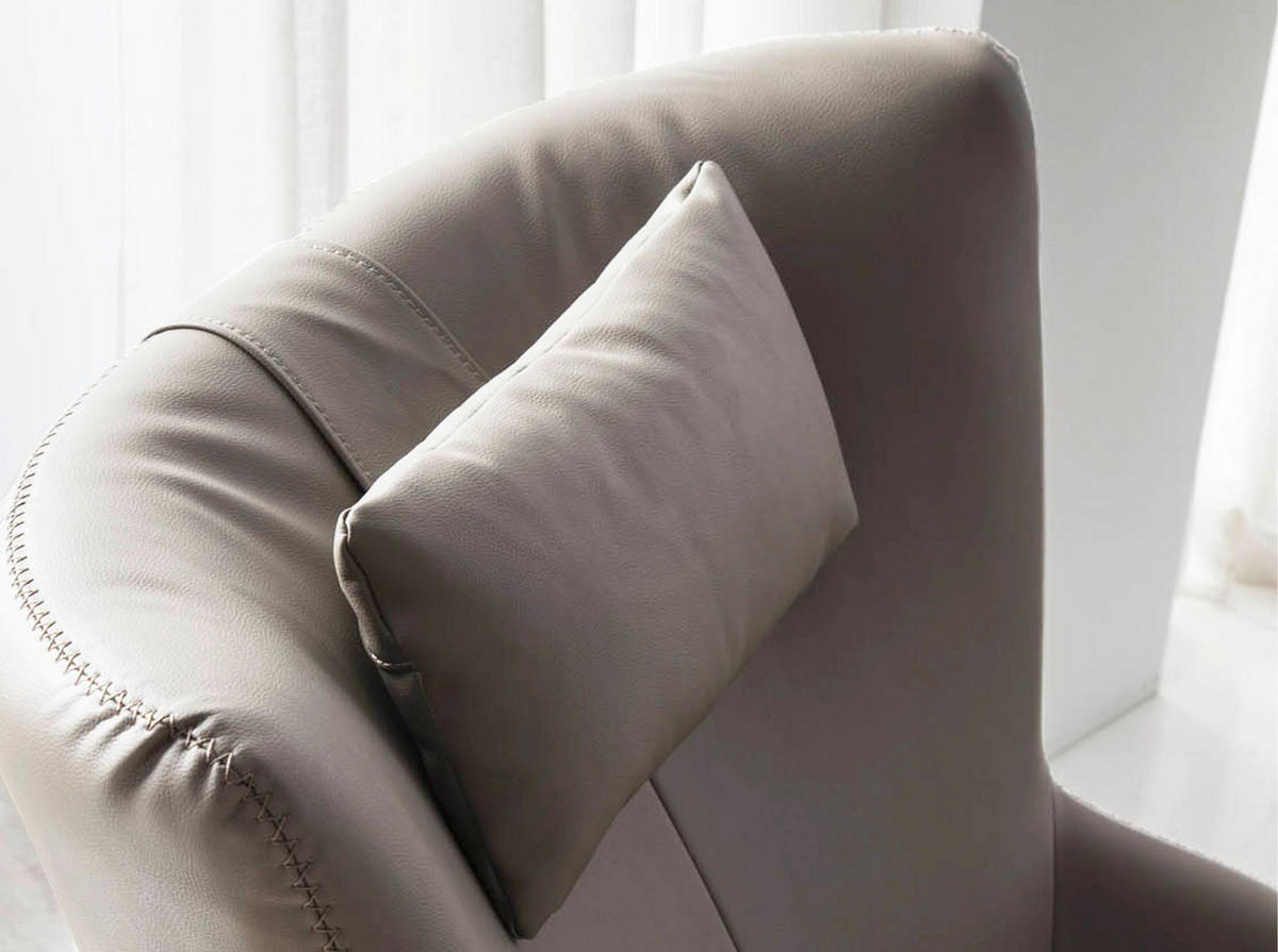 NERZFARBENER Öko-Leder-Drehsessel 76/90/100 cm - Grau, Textil (76/100/90cm) - ANGEL CERDA