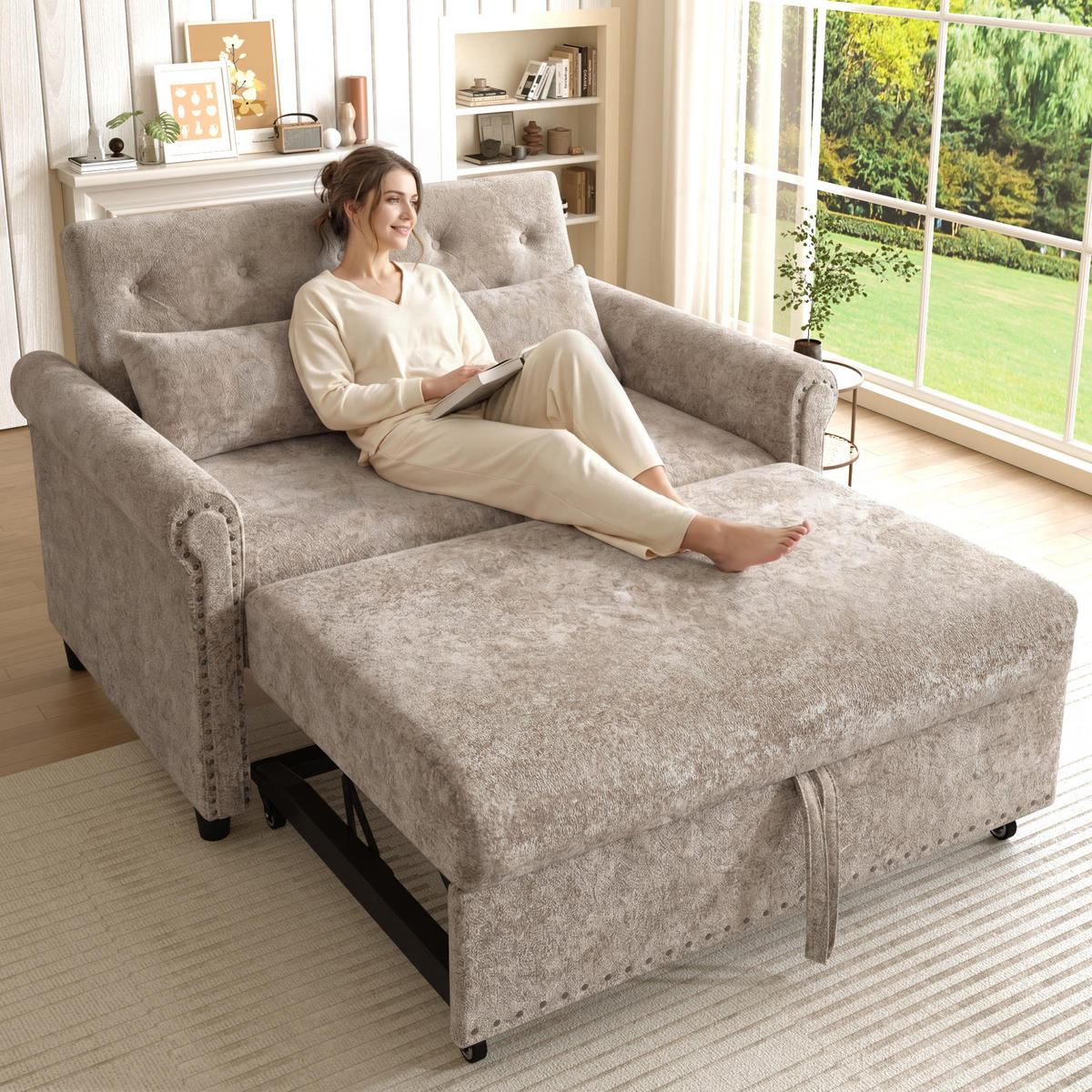 SCHLAFSOFA ausziehbar mit Schlaffunktion Mehrfarbig 80x120x82 cm Textil - Multicolor, Textil (80/82/120cm) - SONNENH