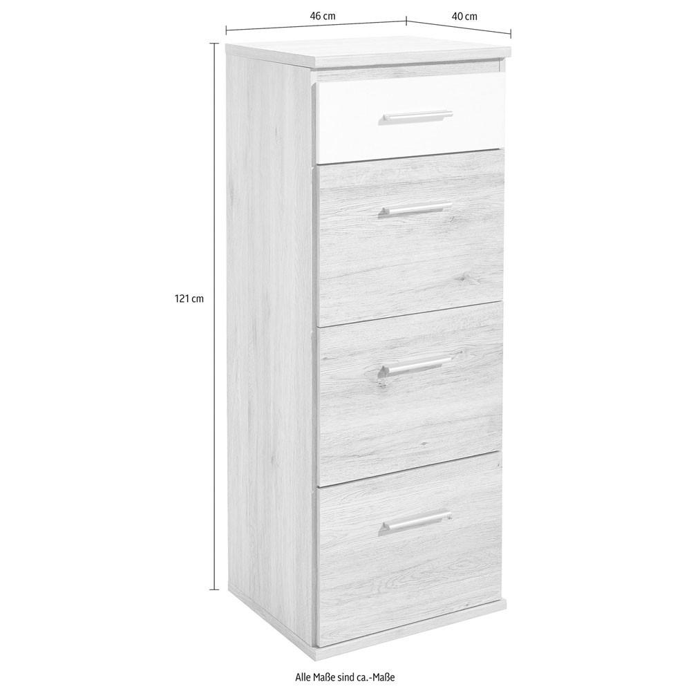 Thumbnail - Wimex Kommode, Weiß, Grau, Holz, 4 Schubladen, Rechteckig, 46x121x40 cm, Wohnzimmer, Kommoden & Sideboards, Kommoden