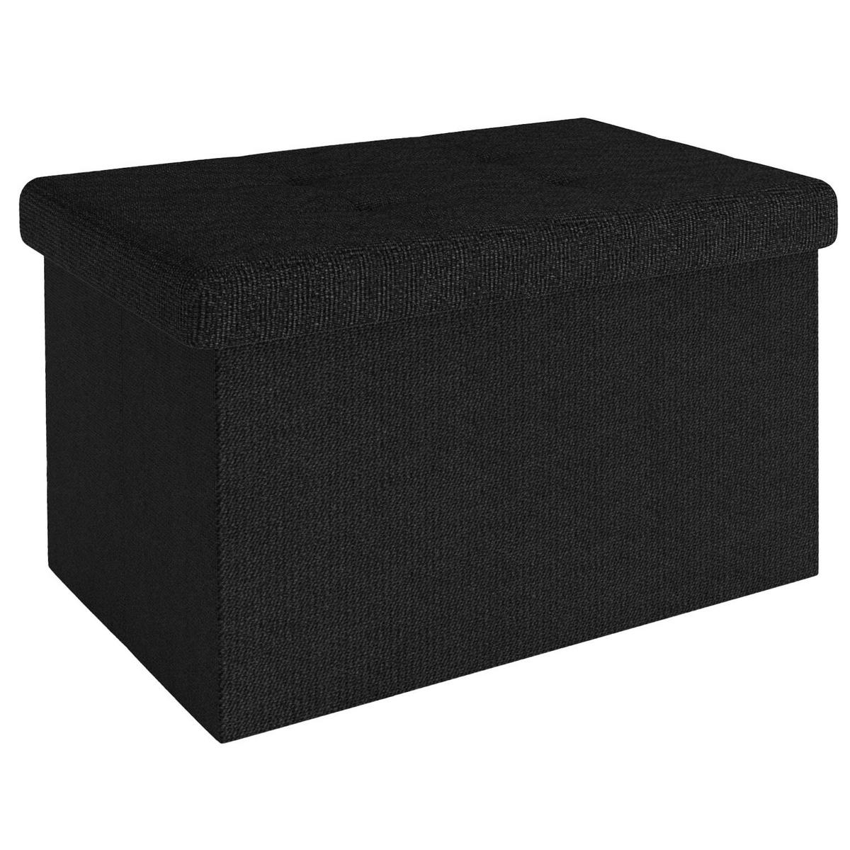 SITZBOX Faltbar mit Stauraum 49/30/30 cm (Schwarz) - Schwarz, Textil (30/30/49cm) - Intirilife