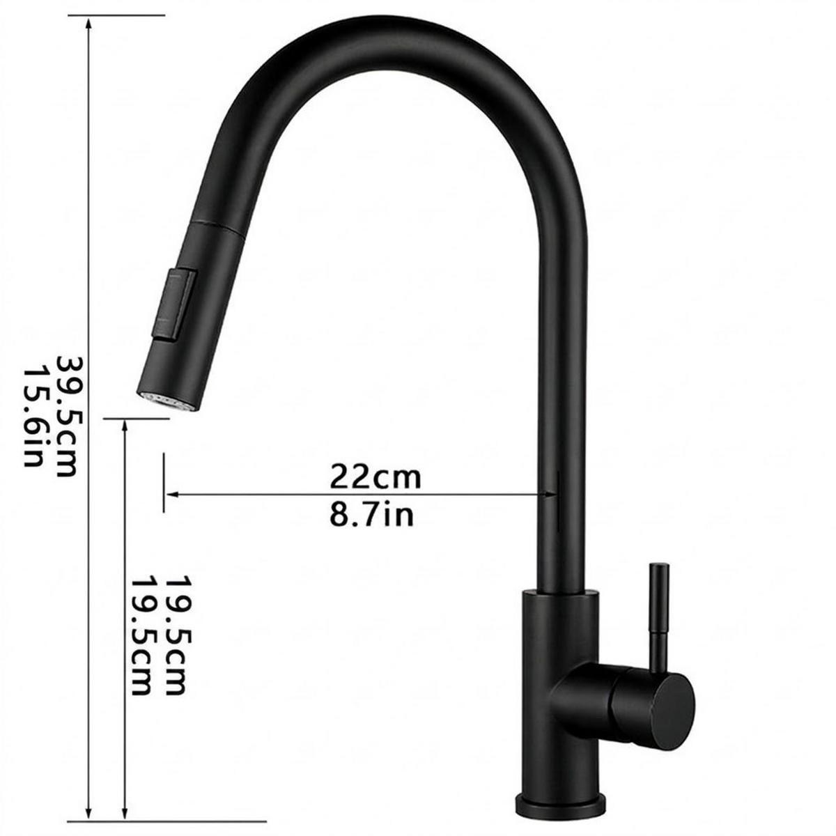 KÜCHENARMATUR. 35,9 x 22 cm, schwarz. - Schwarz, Metall (45/8/25cm) - Vallsero