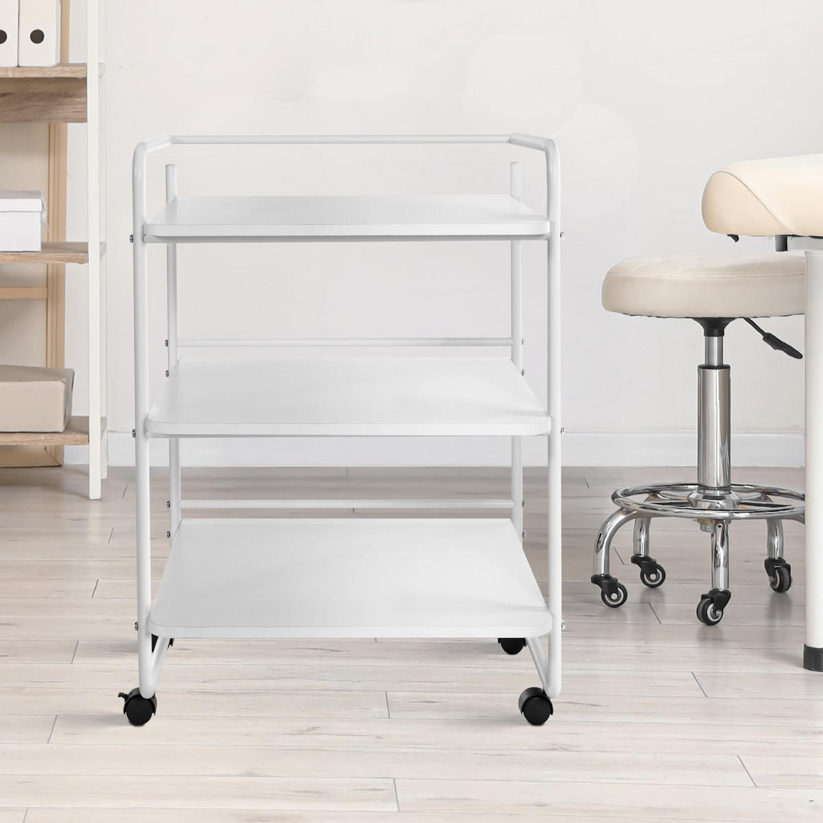 SERVIERWAGEN Metall Weiß - Weiß, Metall (61/82/51cm) - CLP