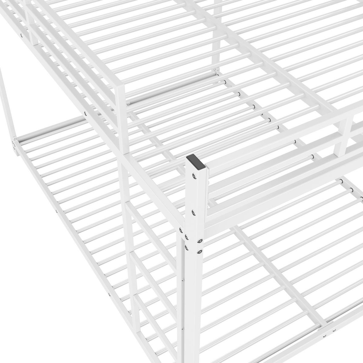 ETAGENBETT 140/200 cm in Weiß aus Metall, platzsparend und kindersicher - Weiß, Metall (140/200cm) - OKMYHOME
