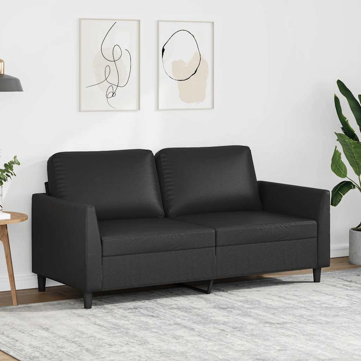 2-SITZER-SOFA Feuchtwangen - Schwarz, Leder (160/80/77cm) - Nettlife
