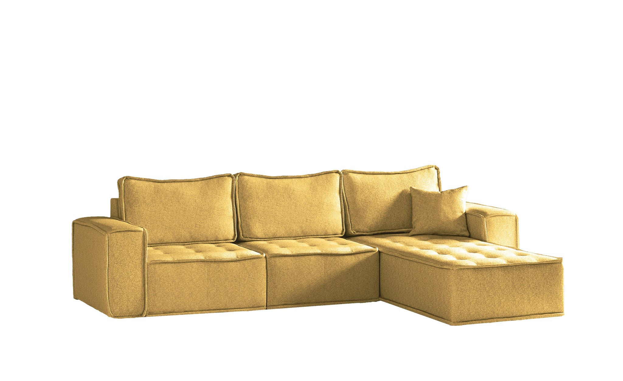 ECKSOFA Sande In Raven - Gelb, Holzwerkstoff/Textil (292/192cm) - Fun Möbel