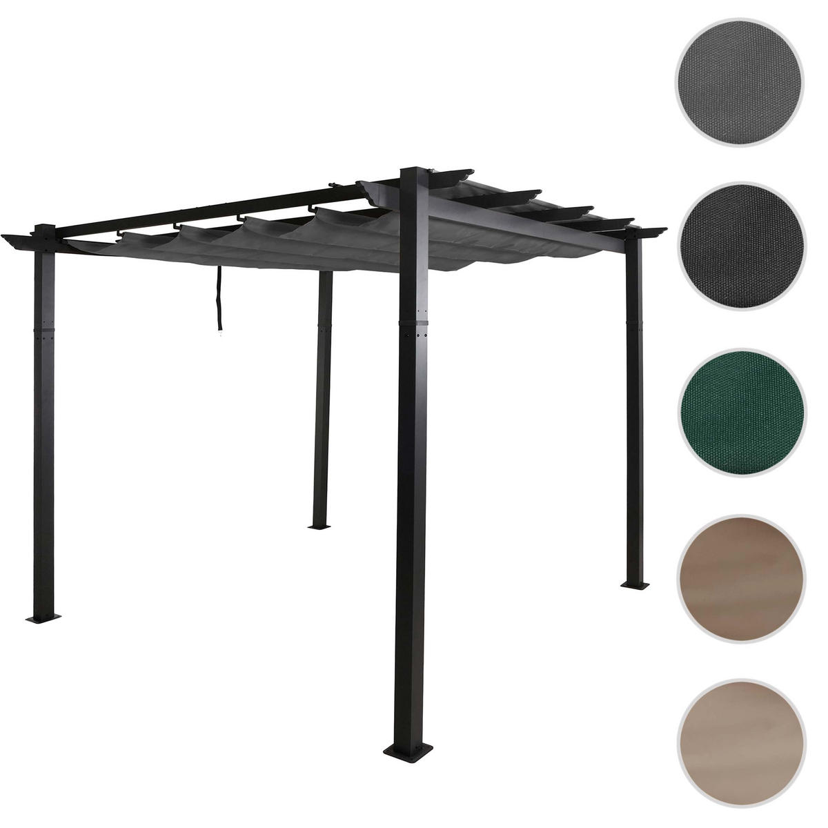 PERGOLA Aluminium 3x3m Anthrazit - Anthrazit, Metall (300/240/300cm) - BERLINLODGE