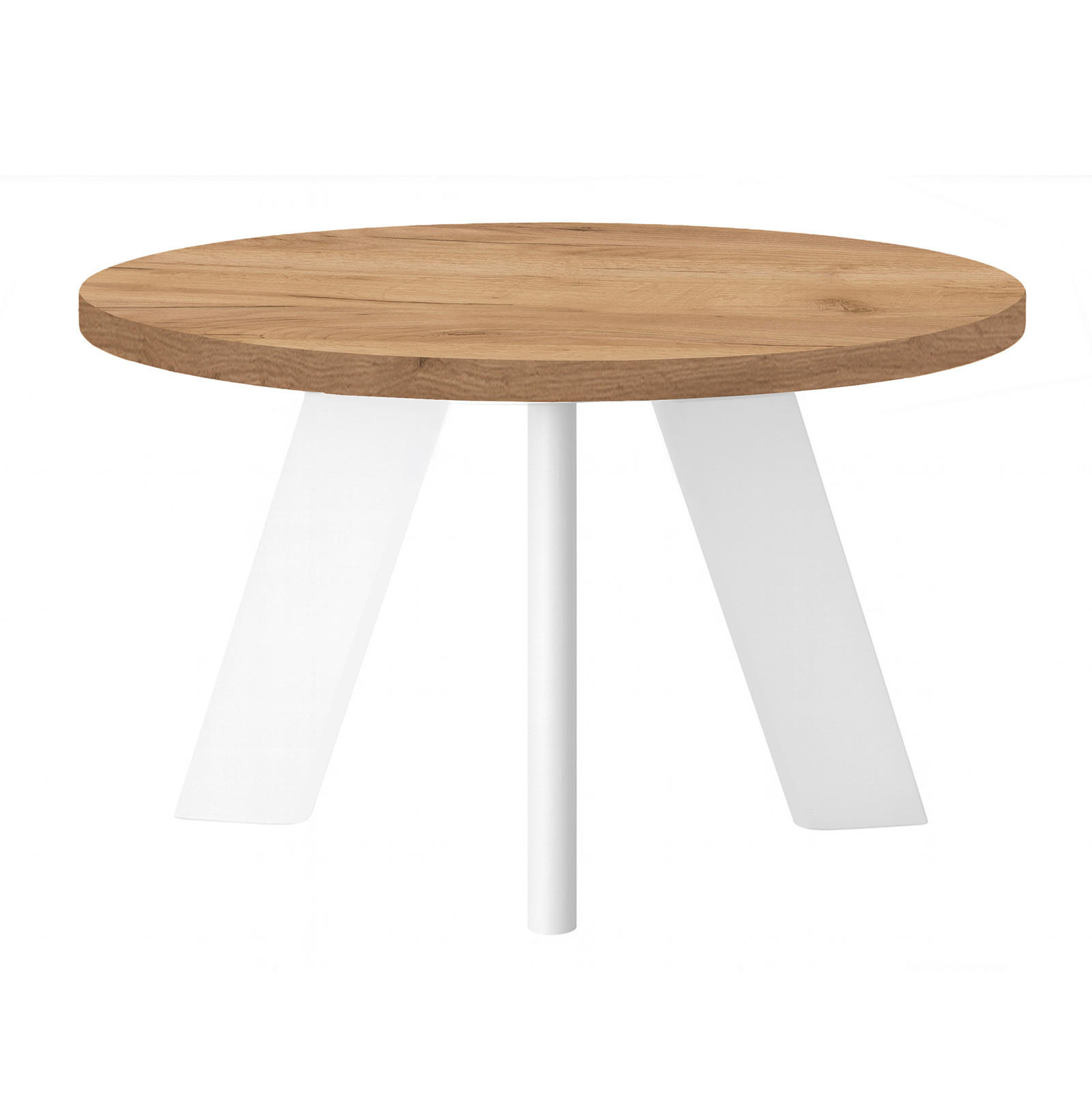 COUCHTISCH LEX Durchmesser 60 cm, Minimalistisch und zeitlos - Eiche Craft Golden / Weiß - Eichefarben/Weiß, Holz (60/60/41cm) - Dekori_Interiors