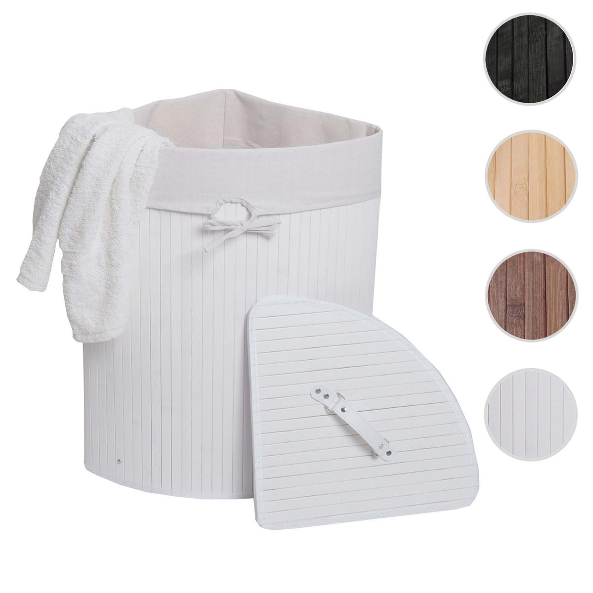 KOŠ NA PRÁDLO ECKWäSCHEKORB Bílý - bílá, textil (48/61/35cm) - MCW