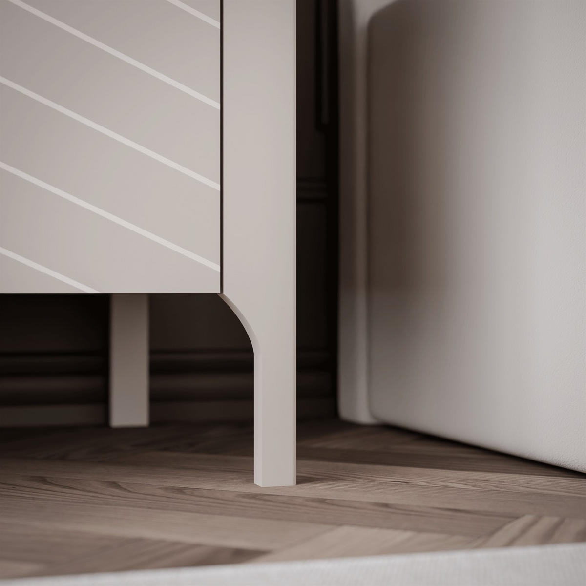 Nachttisch LUMI, Kaschmir - Kaschmir, Holzwerkstoff (54/57/41cm) - Lookway