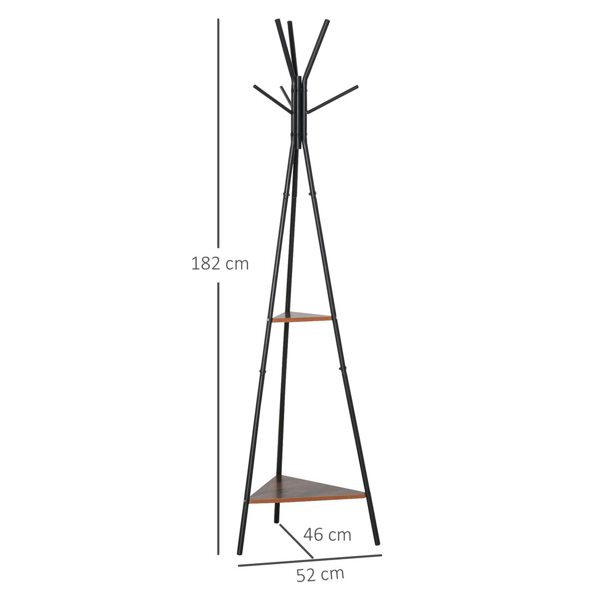 GARDEROBENSTÄNDER Schwarz 1 Stück - Schwarz, Metall (325/182/455cm) - GiPP