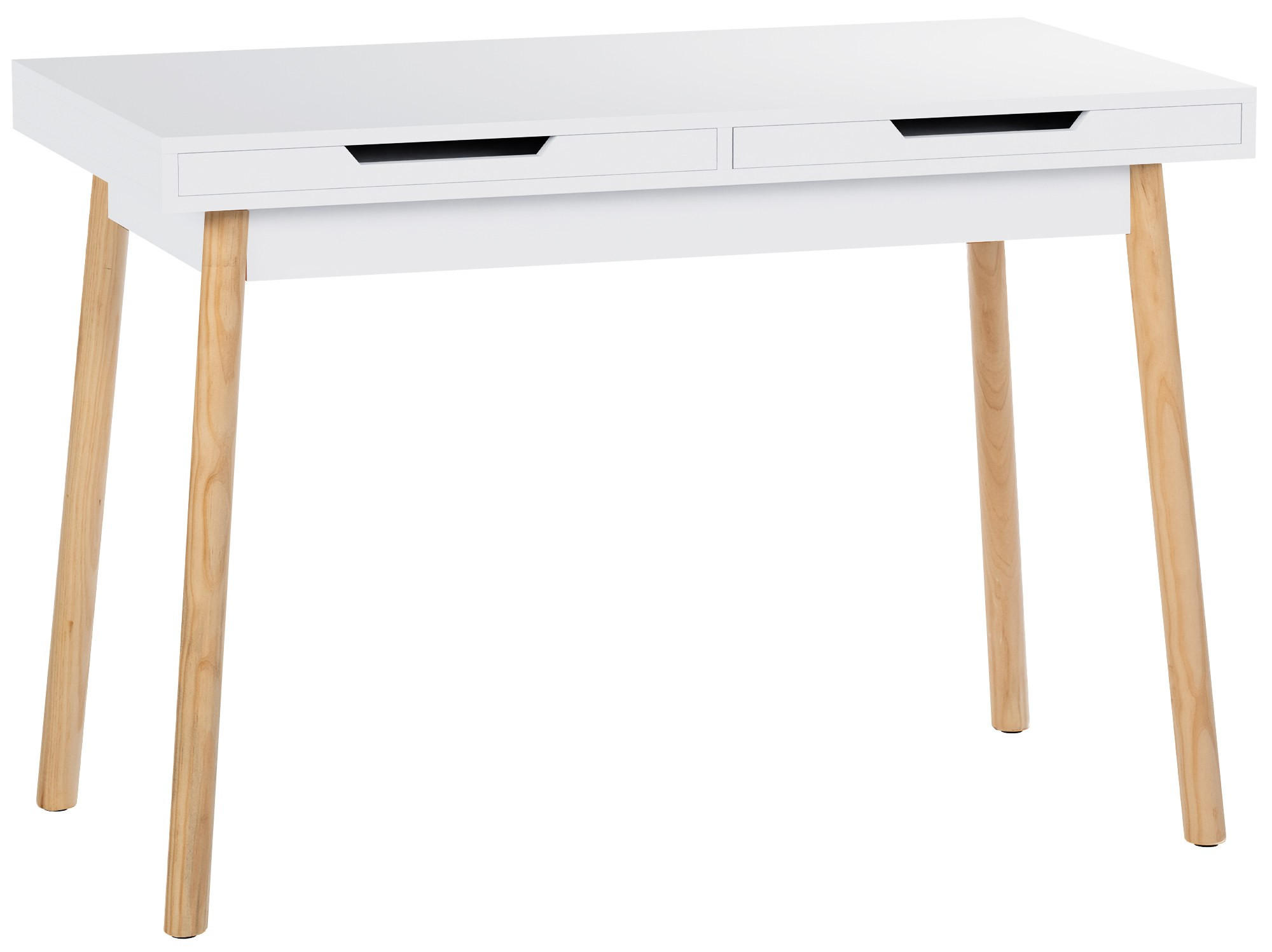 SCHREIBTISCH 110/60/75 cm Holz weiß - Eukalyptusholzfarben/Weiß, Holz (60/110/75cm) - CLP