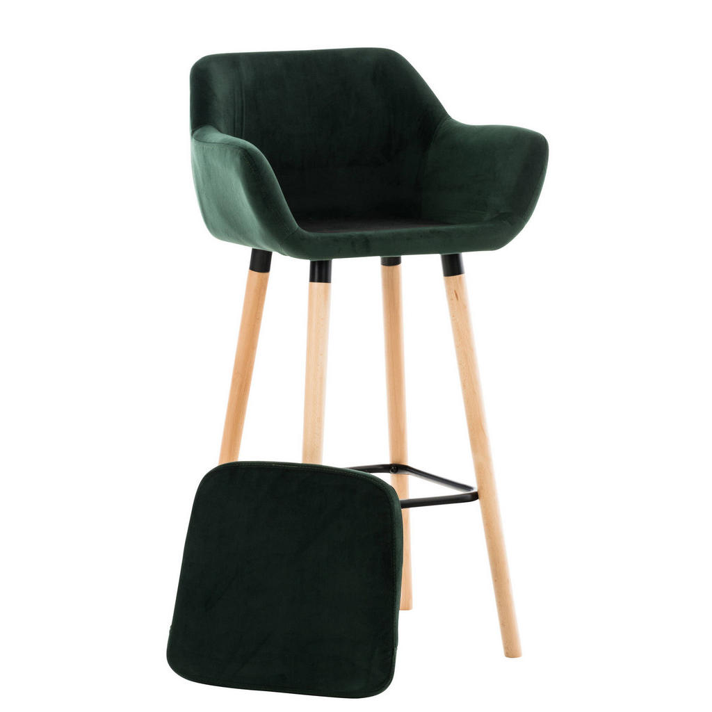 Thumbnail - TPFLiving Barhocker, Grün, Textil, Gittergestell, 55x99x46 cm, Esszimmer, Barmöbel, Barhocker