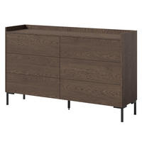 KOMMODE mit Schubladen Liam 6S 150 Baltic Storm - Walnussfarben/Schwarz, Holzwerkstoff/Metall (150/92/41cm) - mzm24