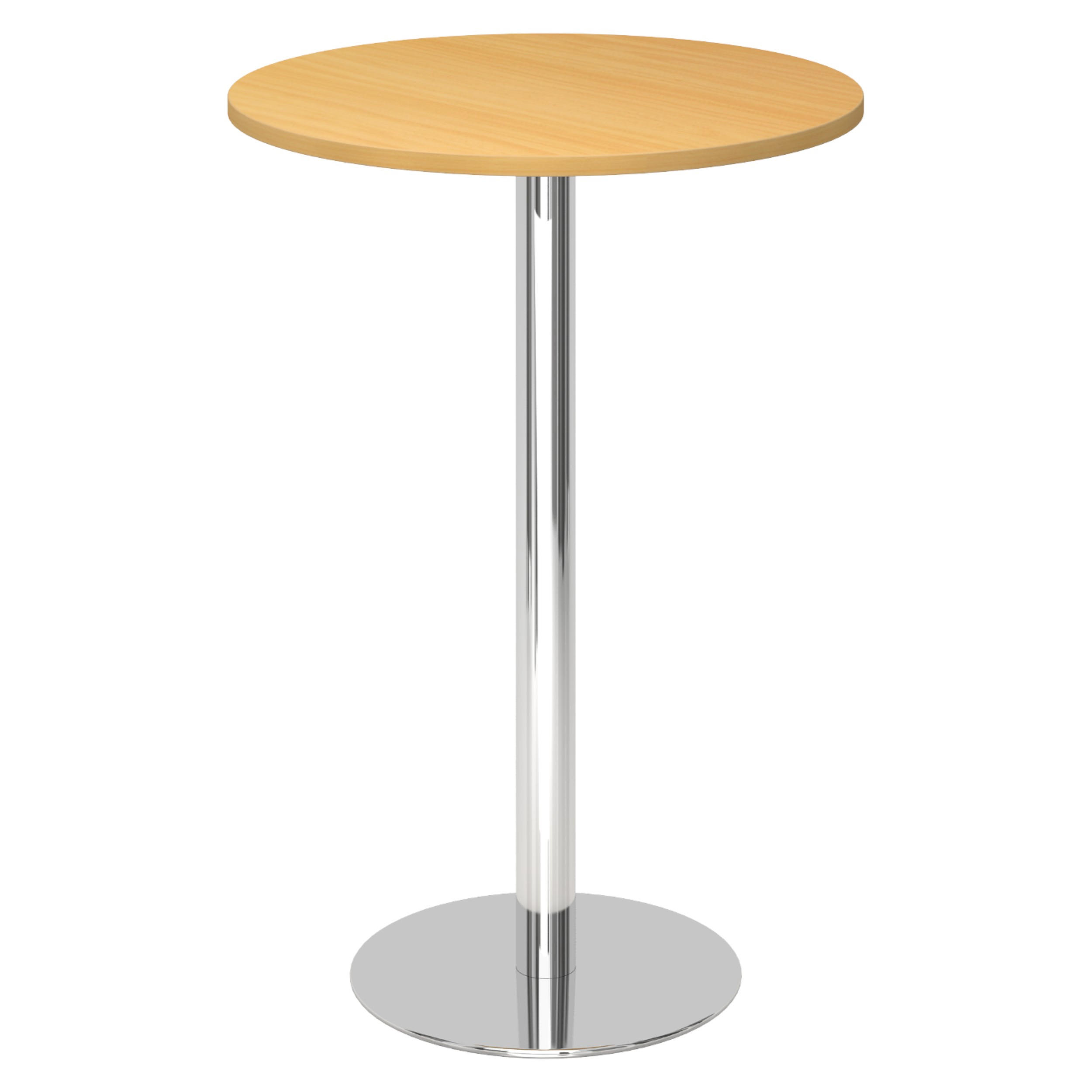 STEHTISCH rund STH 80/80/111,6 cm in Buchefarben/Chrom - Chromfarben/Buchefarben, Holzwerkstoff (80/80/111.6cm) - bümö