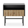 NACHTTISCH Divenos Schwarz / Holzoptik Eiche 54 cm - Eichefarben/Schwarz, Holzwerkstoff/Metall (54.8/52/39cm) - Selsey
