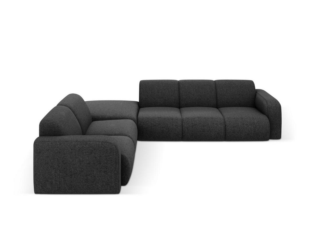 ECKSOFA links Molino aus Chenille-Stoff schwarz 6 Sitzplätze - Schwarz, Textil (250/315cm) - Micadoni