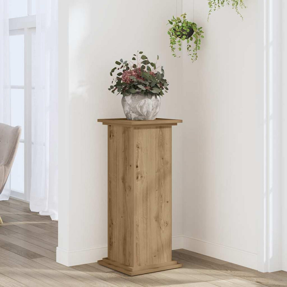 PFLANZENSTÄNDER Artisan-Eiche 33/33/80 Cm Holzwerkstoff - Braun, Holzwerkstoff (33/80/33cm) - vidaXL