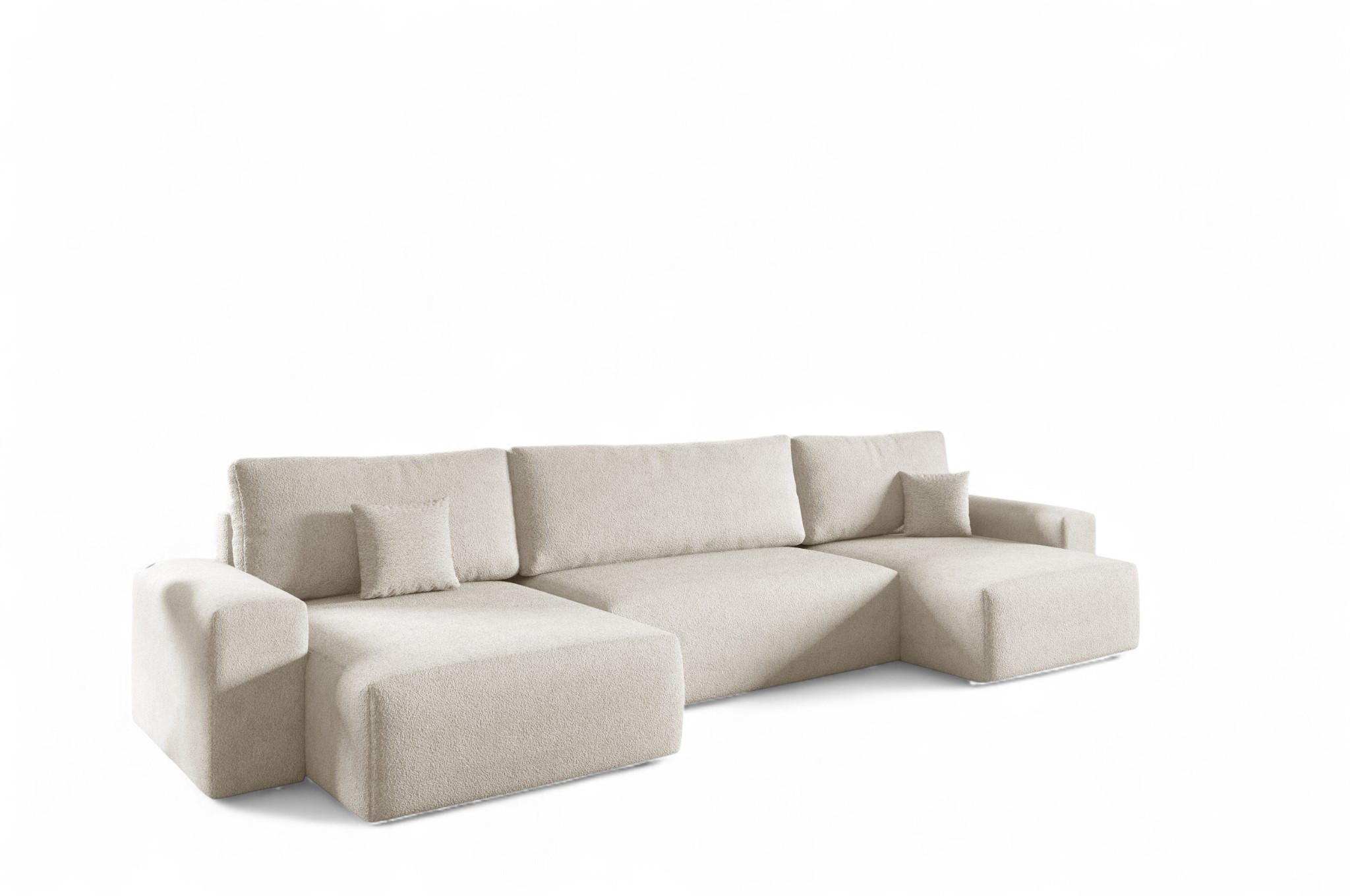 WOHNLANDSCHAFT Arona - Creme, Holzwerkstoff/Textil (398/70/148cm) - Fun Möbel