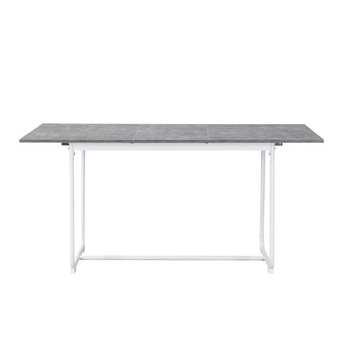 ESSTISCH PIUS 120-160/80/76 cm - Weiß/Grau, Holzwerkstoff/Metall (120/80/76cm) - B&D Home