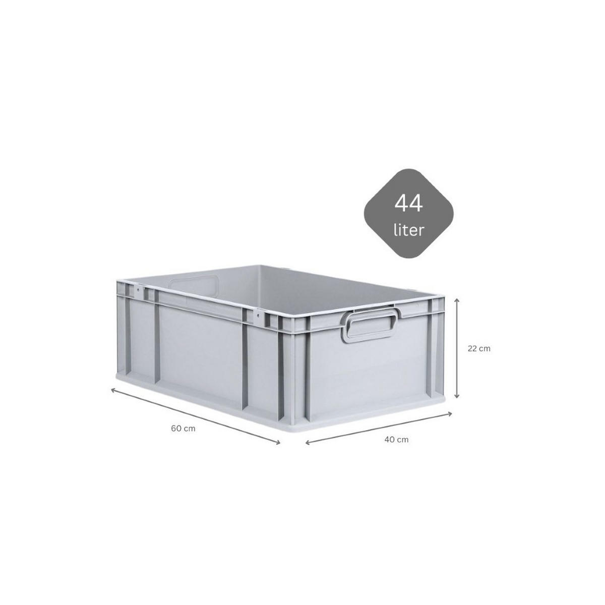EUROBOX 5x Nextgen Economy Mit Scharnierdeckel Grau/Gelb Griffe Geschlossen 44 Liter - Gelb, Kunststoff (40/22/60cm) - PROREGAL