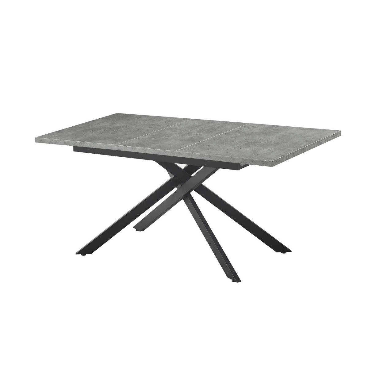 ESSTISCH LARS 120-160/80/76 cm Beton - Anthrazit, Holz (80/120/76cm) - B&D Home