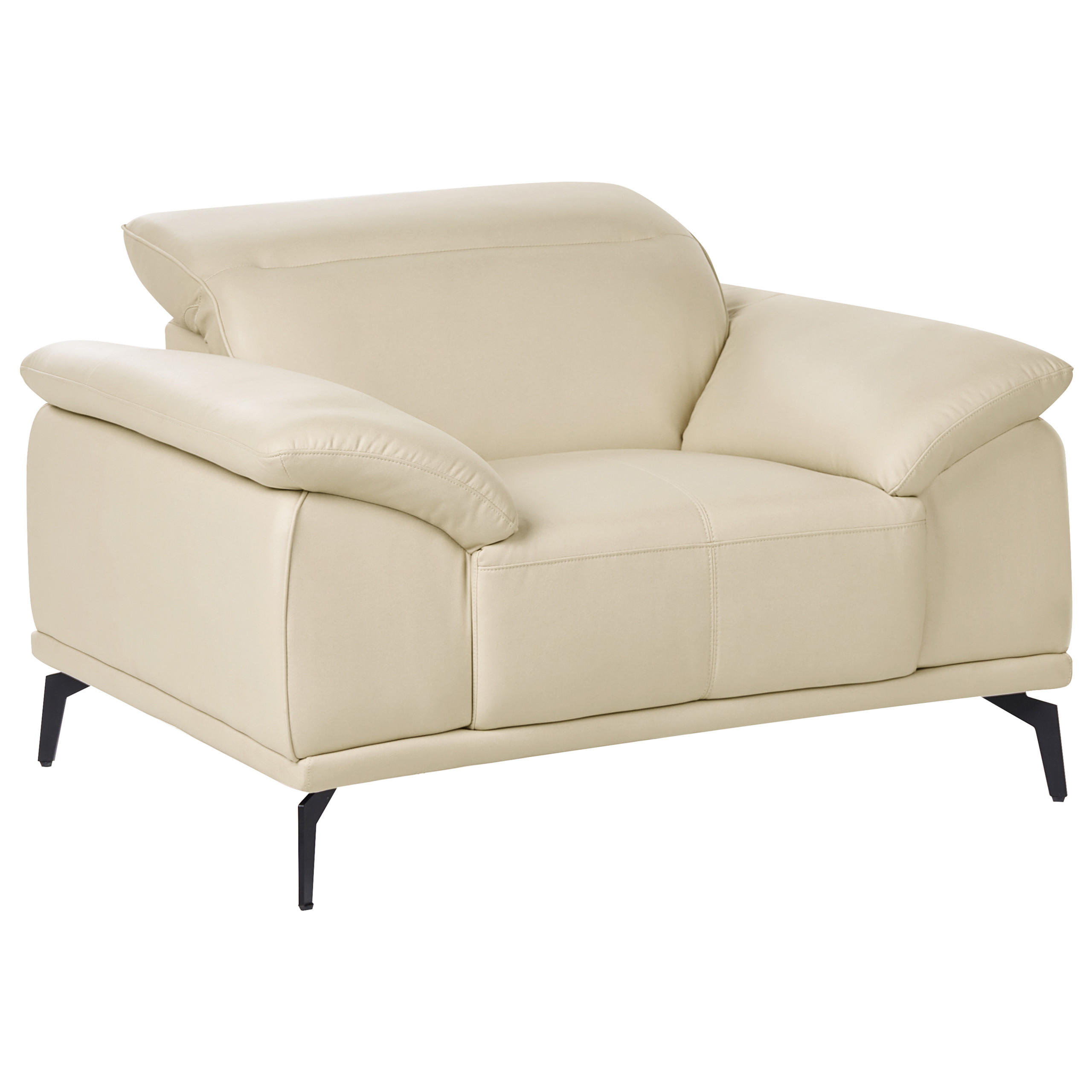 SESSEL Stoff Beige Vejen - Beige/Schwarz, Textil (112/91/92cm) - Beliani