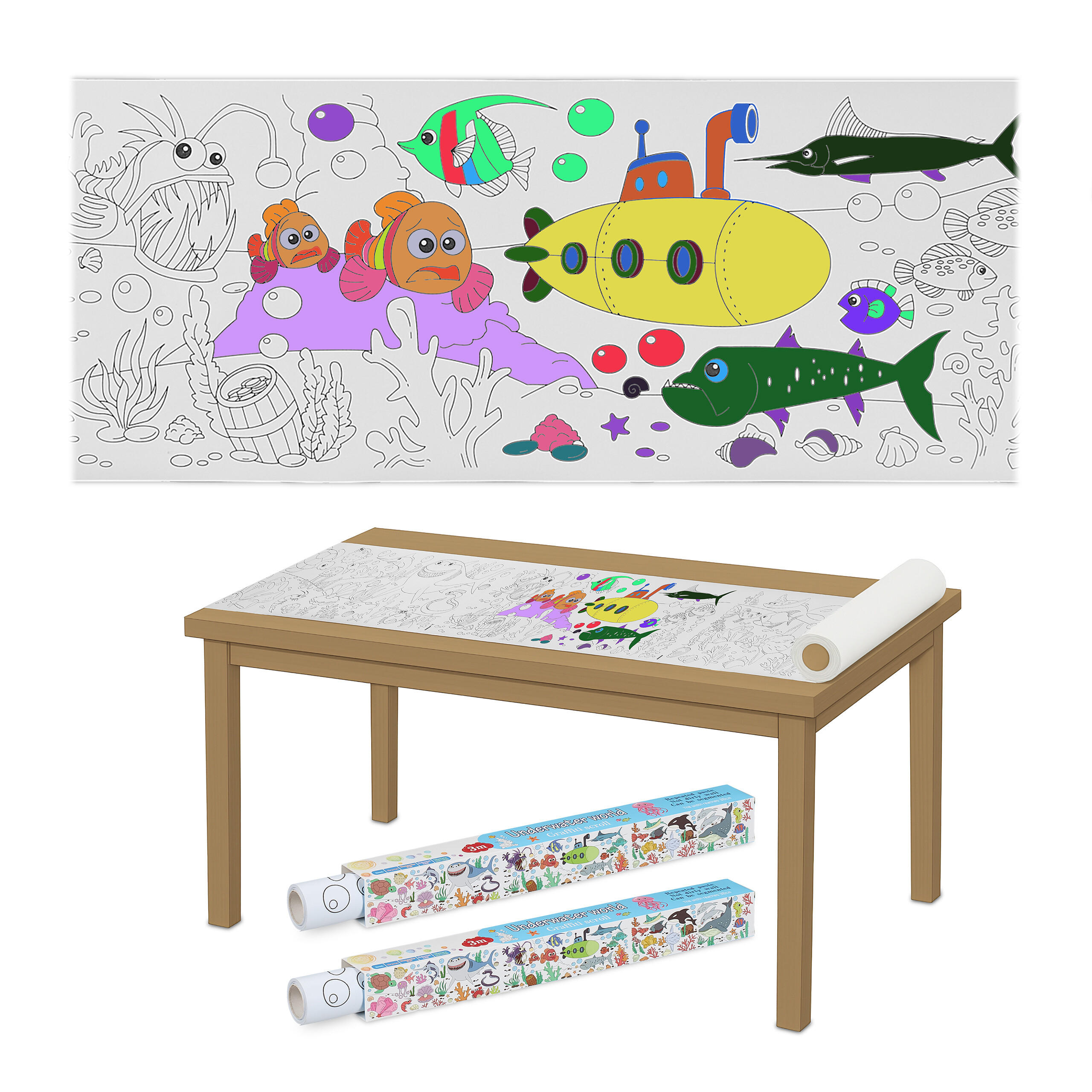 2XAUSMALTISCHDECKE - Multicolor, Papier (38/4/4cm) - Relaxdays