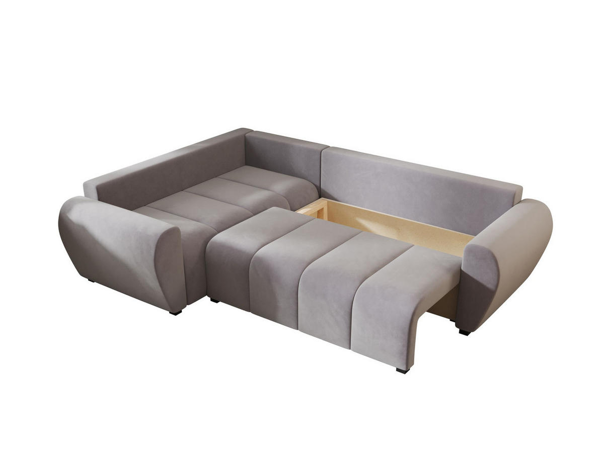 ECKSOFA MOLISA L PLUS Itaka 50 Links mit Schlaffunktion - Grau, Textil (235/175cm) - Bedante